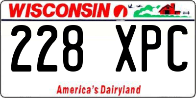 WI license plate 228XPC