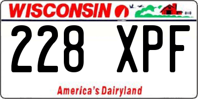 WI license plate 228XPF