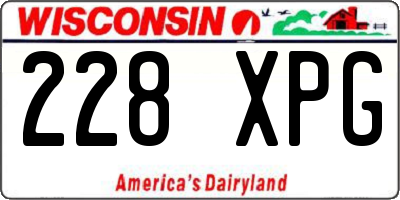 WI license plate 228XPG