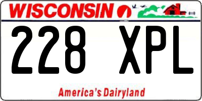 WI license plate 228XPL