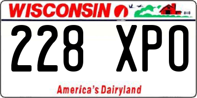 WI license plate 228XPO