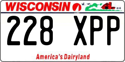 WI license plate 228XPP