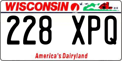 WI license plate 228XPQ