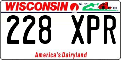 WI license plate 228XPR