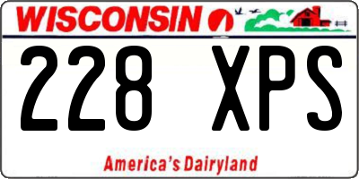 WI license plate 228XPS