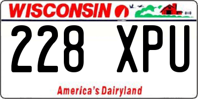 WI license plate 228XPU