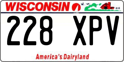WI license plate 228XPV