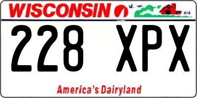 WI license plate 228XPX
