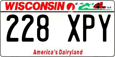 WI license plate 228XPY