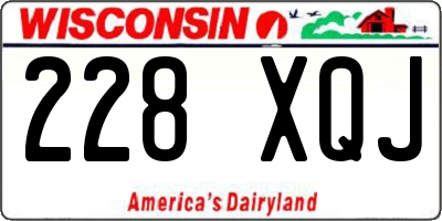 WI license plate 228XQJ