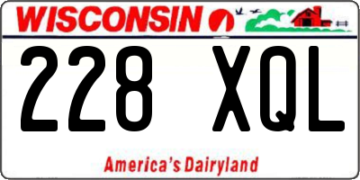 WI license plate 228XQL