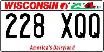WI license plate 228XQQ