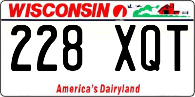 WI license plate 228XQT