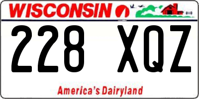 WI license plate 228XQZ