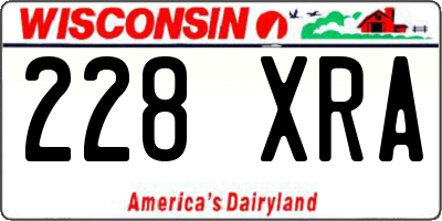 WI license plate 228XRA