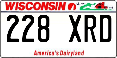 WI license plate 228XRD