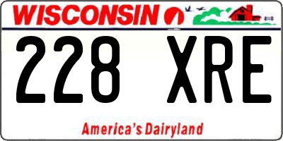 WI license plate 228XRE