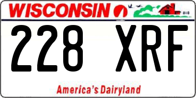 WI license plate 228XRF