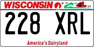 WI license plate 228XRL