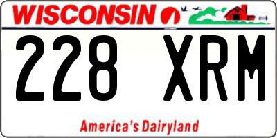 WI license plate 228XRM