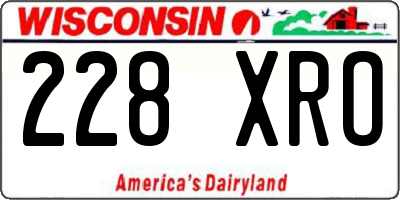 WI license plate 228XRO