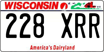 WI license plate 228XRR