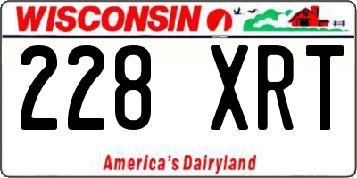 WI license plate 228XRT