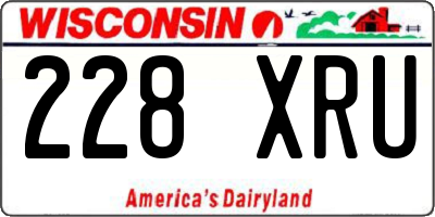 WI license plate 228XRU