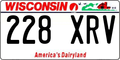 WI license plate 228XRV