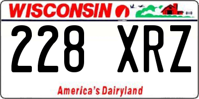 WI license plate 228XRZ