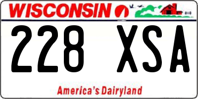 WI license plate 228XSA