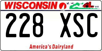 WI license plate 228XSC