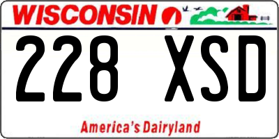 WI license plate 228XSD