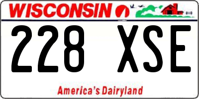WI license plate 228XSE