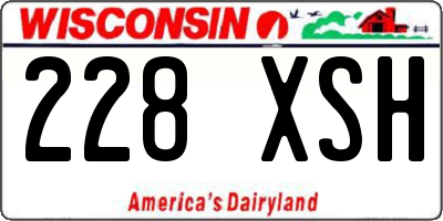 WI license plate 228XSH