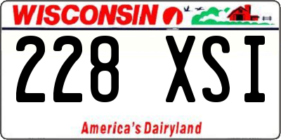 WI license plate 228XSI
