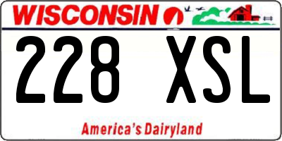 WI license plate 228XSL