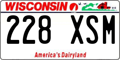 WI license plate 228XSM