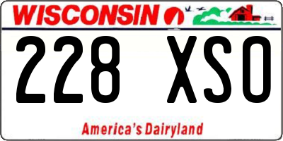 WI license plate 228XSO