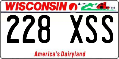 WI license plate 228XSS