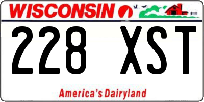 WI license plate 228XST