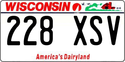 WI license plate 228XSV