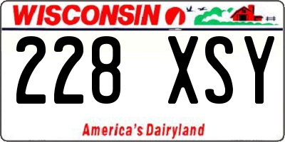 WI license plate 228XSY