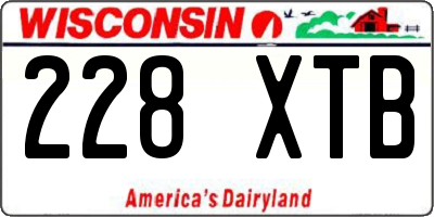WI license plate 228XTB