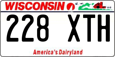 WI license plate 228XTH