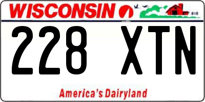 WI license plate 228XTN