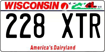 WI license plate 228XTR