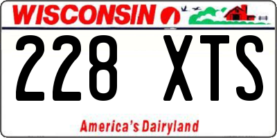 WI license plate 228XTS
