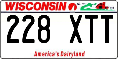 WI license plate 228XTT