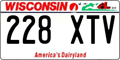 WI license plate 228XTV
